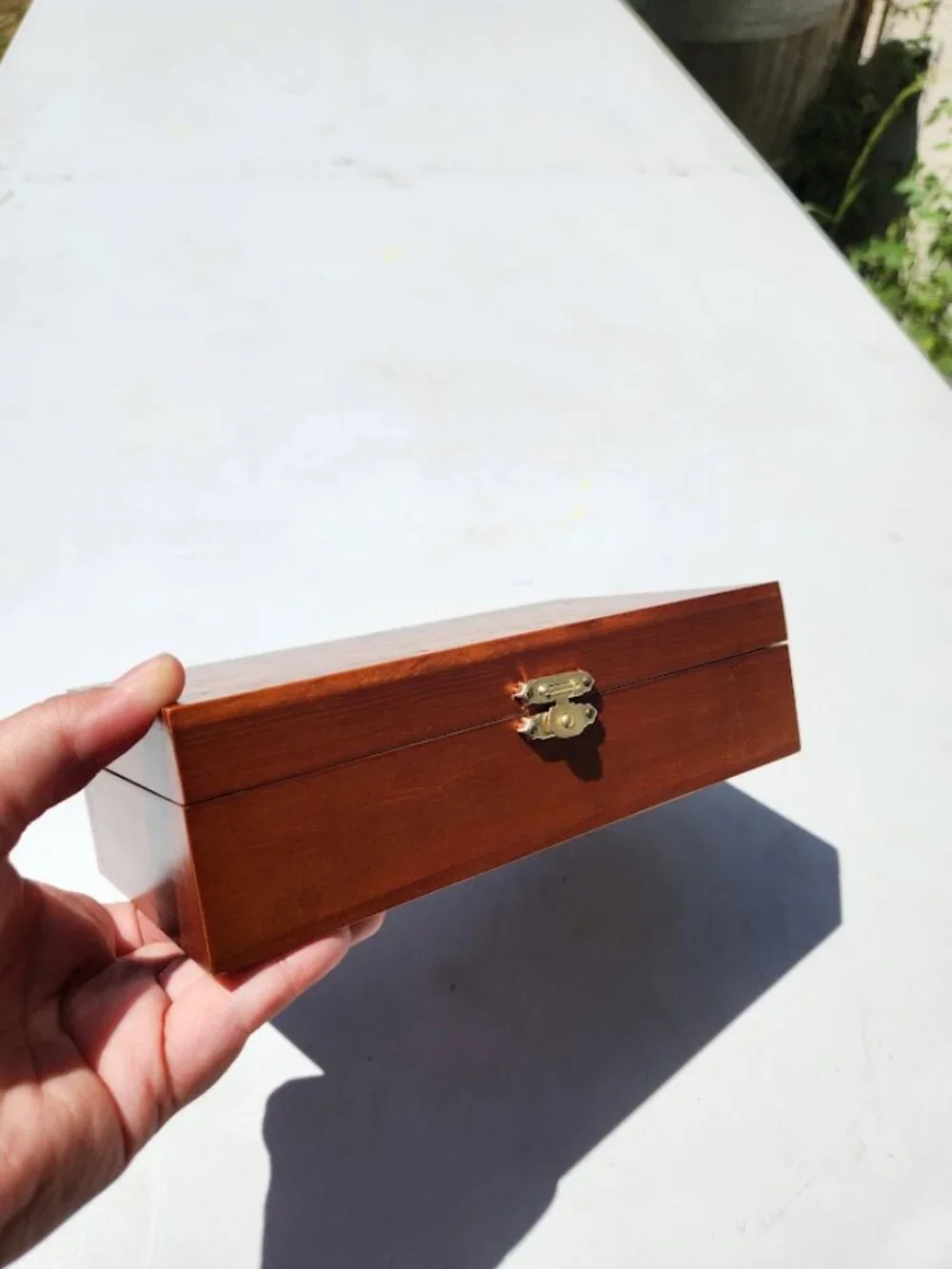 NEW Premium Wooden Storage Keepsake Box Chest Polished with clasp closure